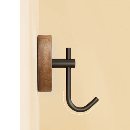 Sleek Adhesive Wooden Wall Hooks for Easy Organization