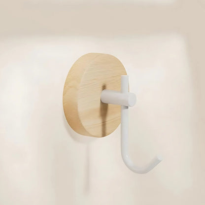 Sleek Adhesive Wooden Wall Hooks for Easy Organization