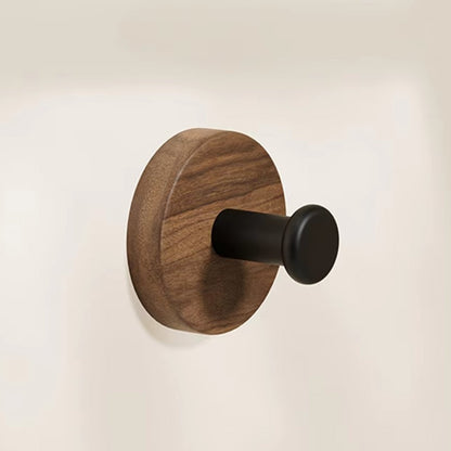 Sleek Adhesive Wooden Wall Hooks for Easy Organization