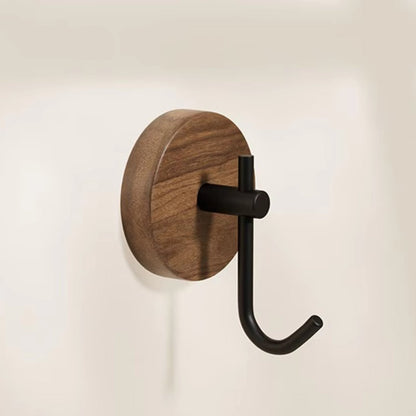 Sleek Adhesive Wooden Wall Hooks for Easy Organization