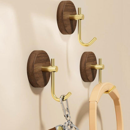 Sleek Adhesive Wooden Wall Hooks for Easy Organization