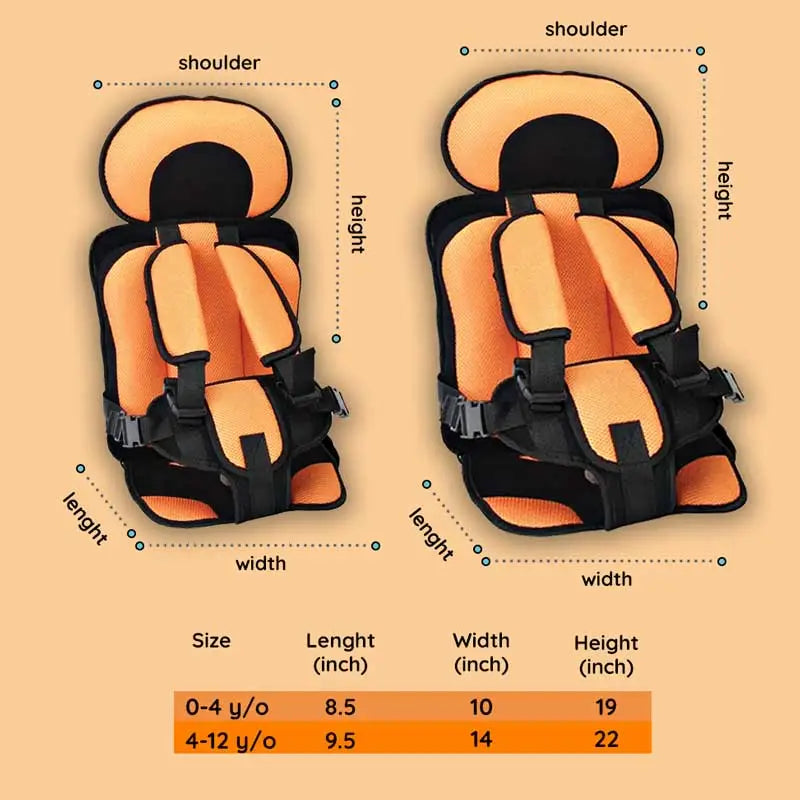Adjustable Booster Pad Cushion for Children's Car Travel Seats