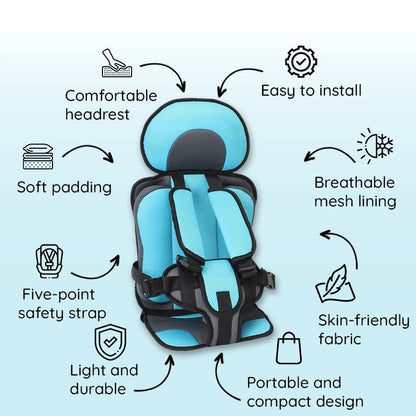 Adjustable Booster Pad Cushion for Children's Car Travel Seats