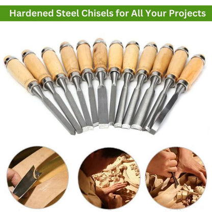 12-Piece Wood Carving Chisel Set
