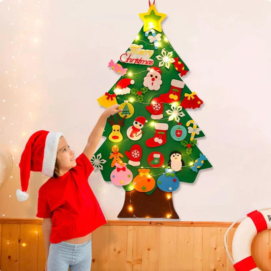 Felt Christmas Tree with Fairy Lights – Montessori Style