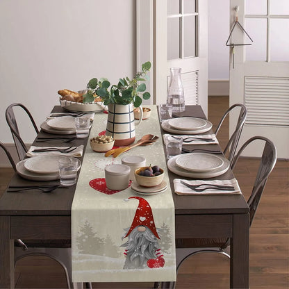 Christmas Table Runner with Snowflake Elves – Festive Table Decoration
