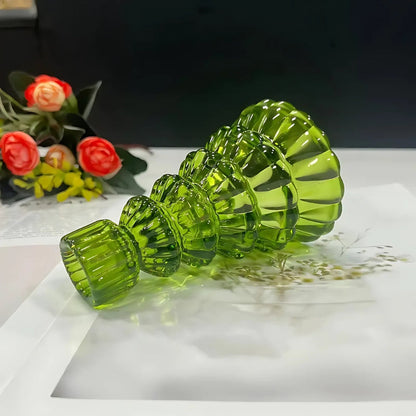 Set of 3 Elegant Glass Candle Holders for Holiday Cheer
