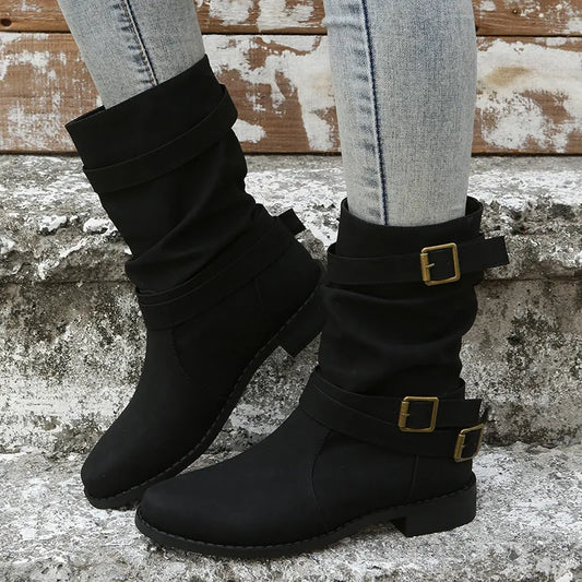 Chic Comfort Ankle Boots with Decorative Accents