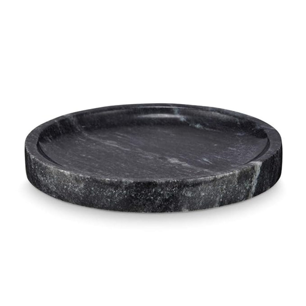 Stylish Round Black Marble Jewelry Organizer