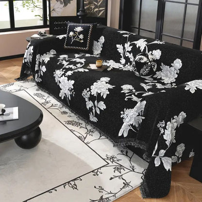 Elegant Floral Chenille Sofa Protector