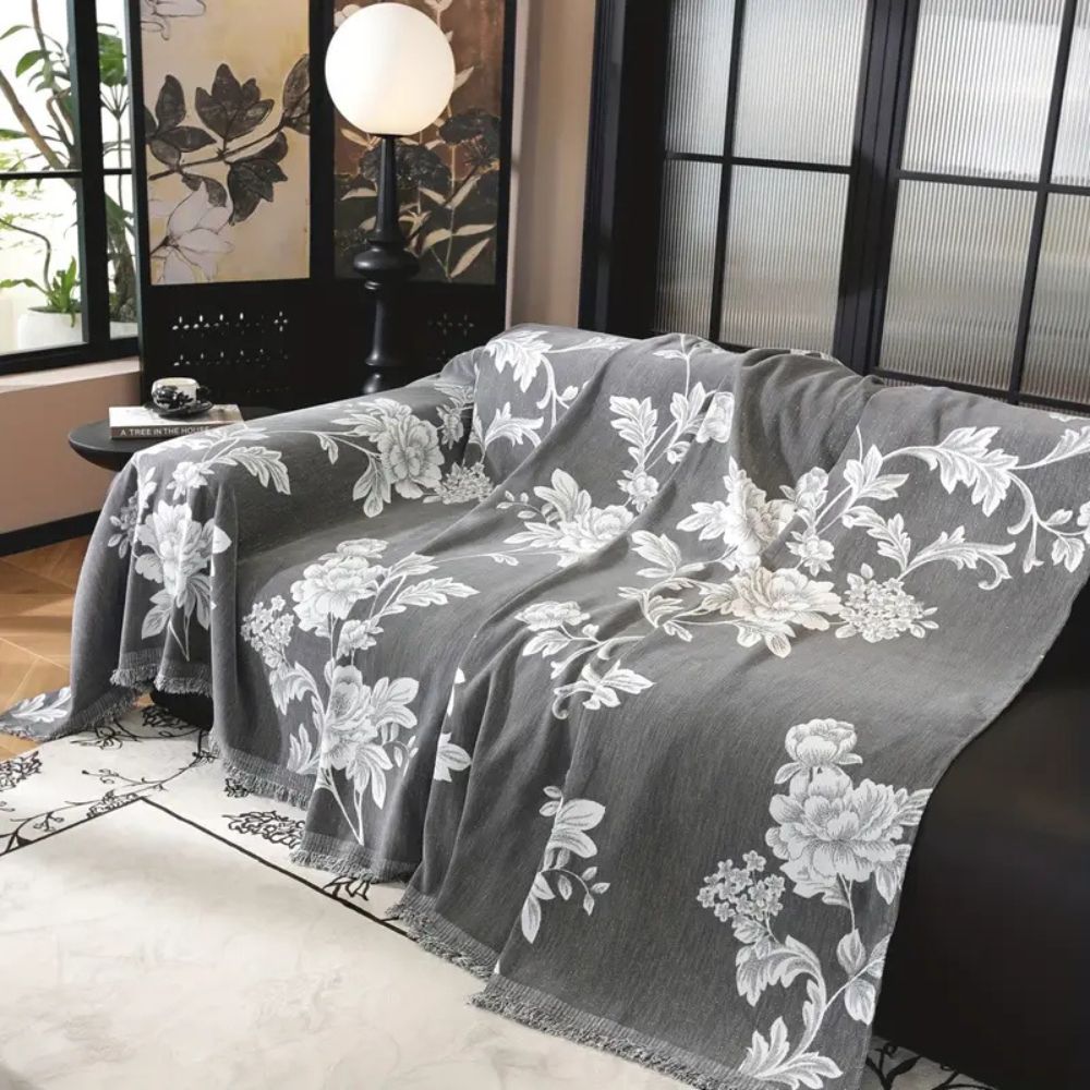 Elegant Floral Chenille Sofa Protector