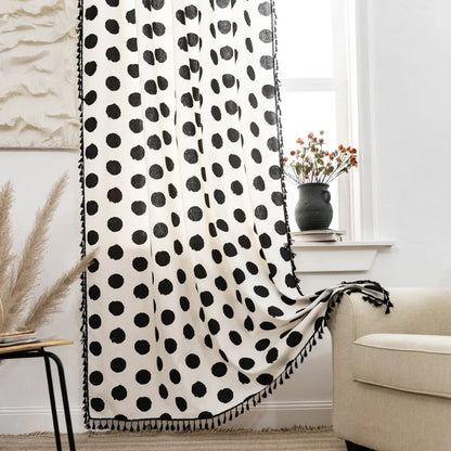 Elegant Polka Dot Tassel Drapes for Modern Spaces