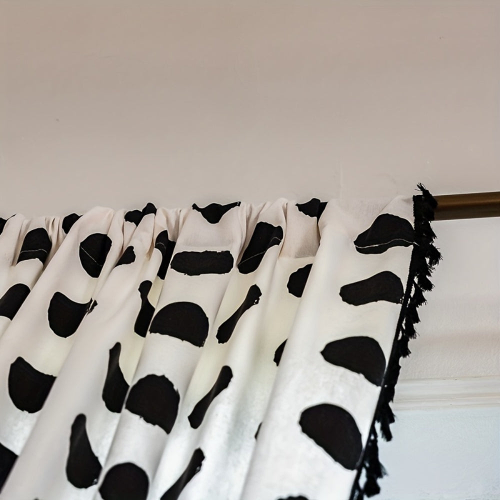 Elegant Polka Dot Tassel Drapes for Modern Spaces