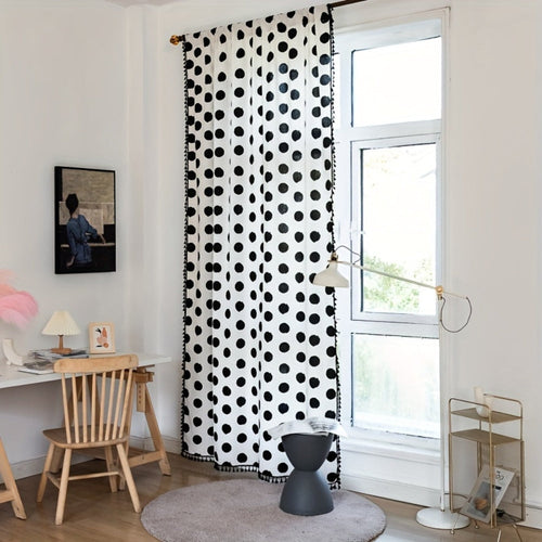 Elegant Polka Dot Tassel Drapes for Modern Spaces