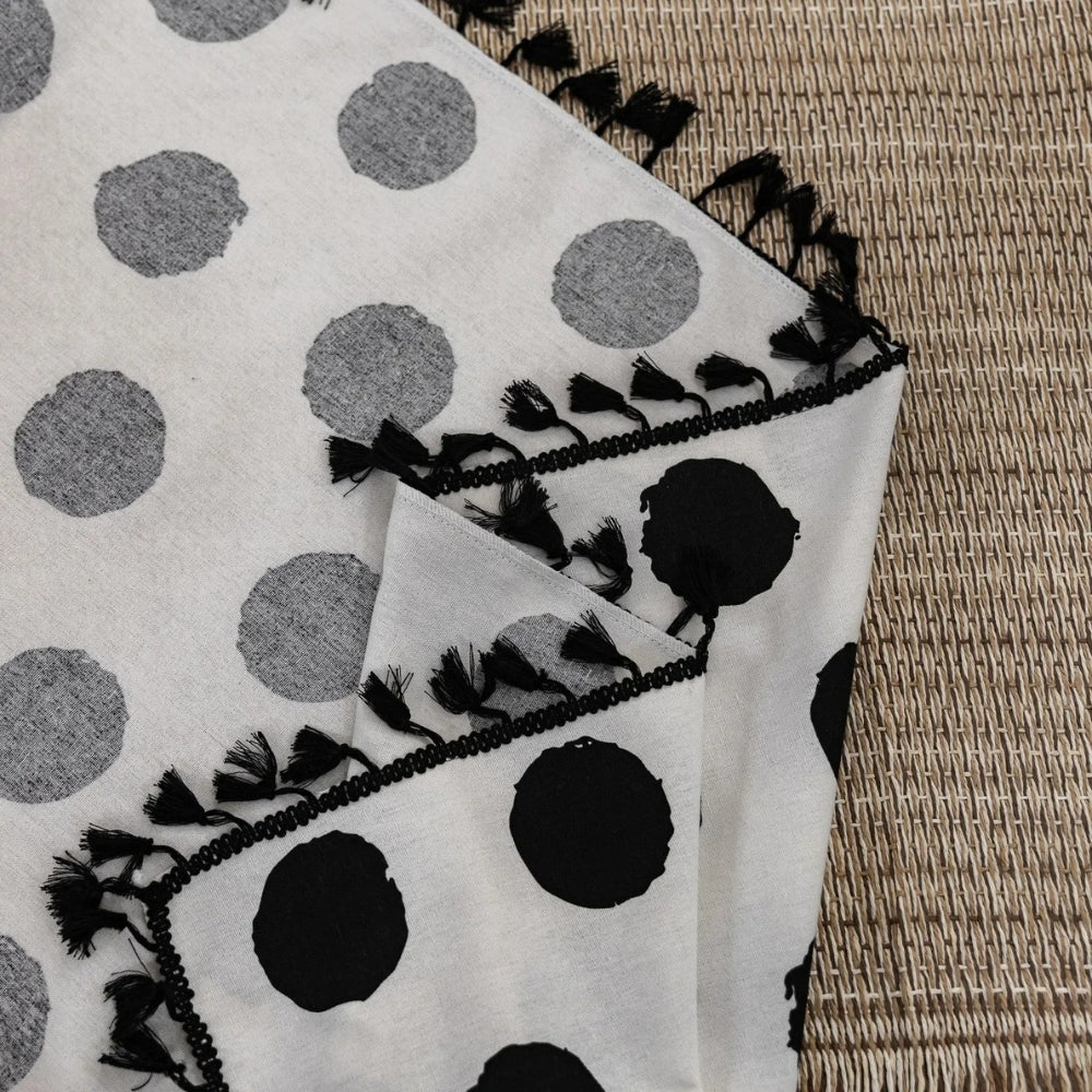 Elegant Polka Dot Tassel Drapes for Modern Spaces