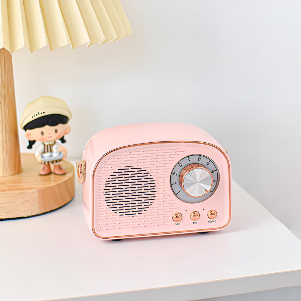 Wireless Vintage Bluetooth Speaker with Deep Sound and Retro Style