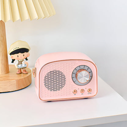 Wireless Vintage Bluetooth Speaker with Deep Sound and Retro Style