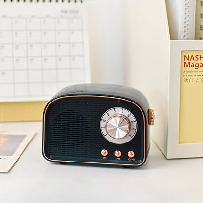 Wireless Vintage Bluetooth Speaker with Deep Sound and Retro Style