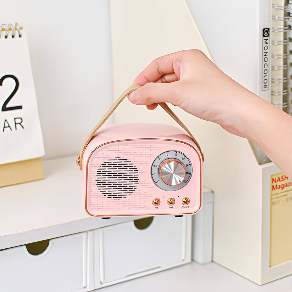 Wireless Vintage Bluetooth Speaker with Deep Sound and Retro Style