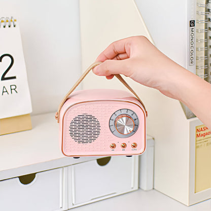 Wireless Vintage Bluetooth Speaker with Deep Sound and Retro Style