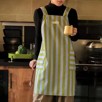 Chic Striped Kitchen Apron for Daily Use