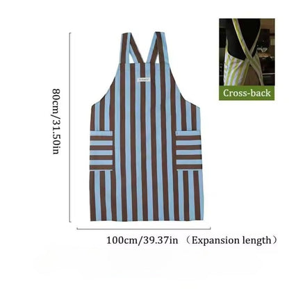 Chic Striped Kitchen Apron for Daily Use