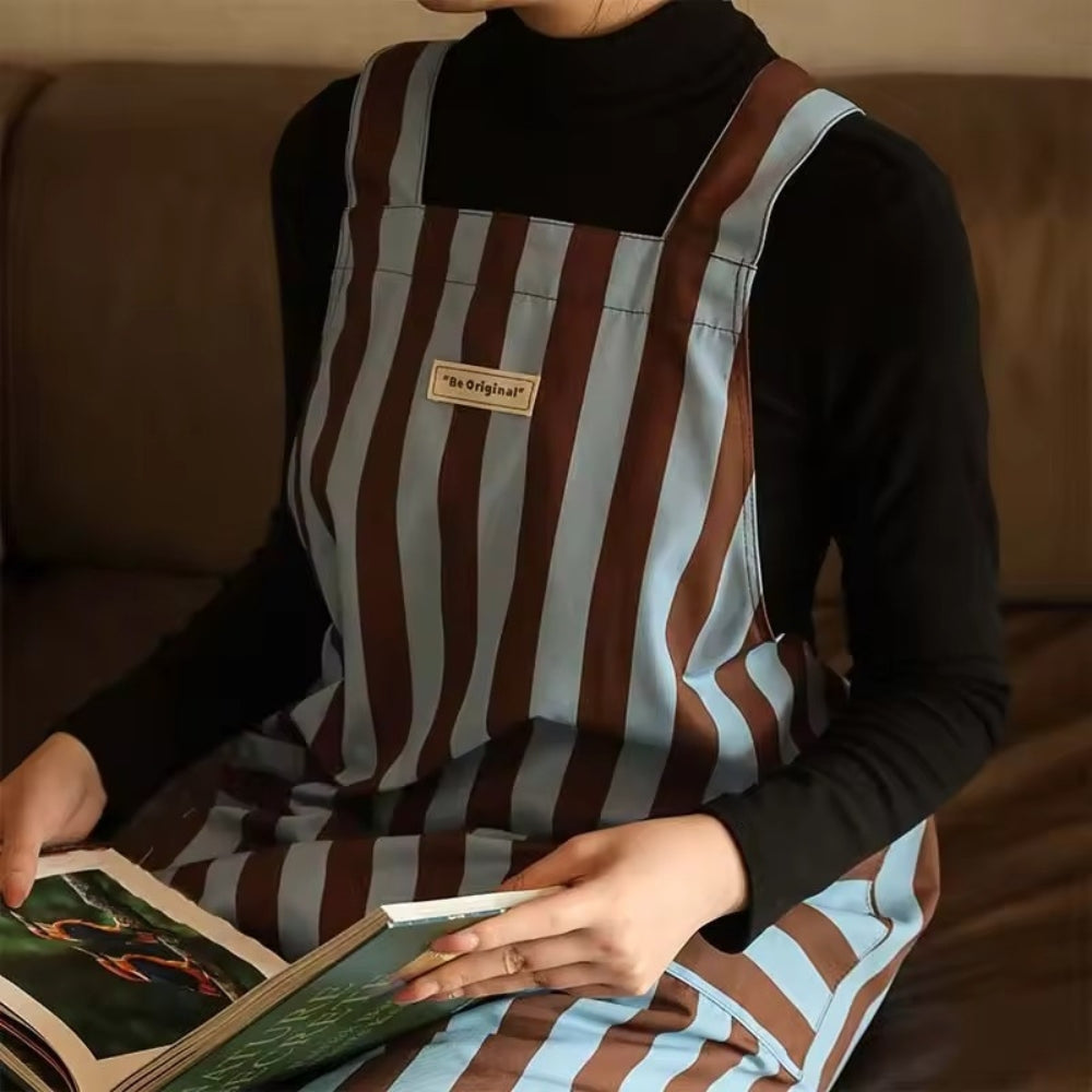 Chic Striped Kitchen Apron for Daily Use