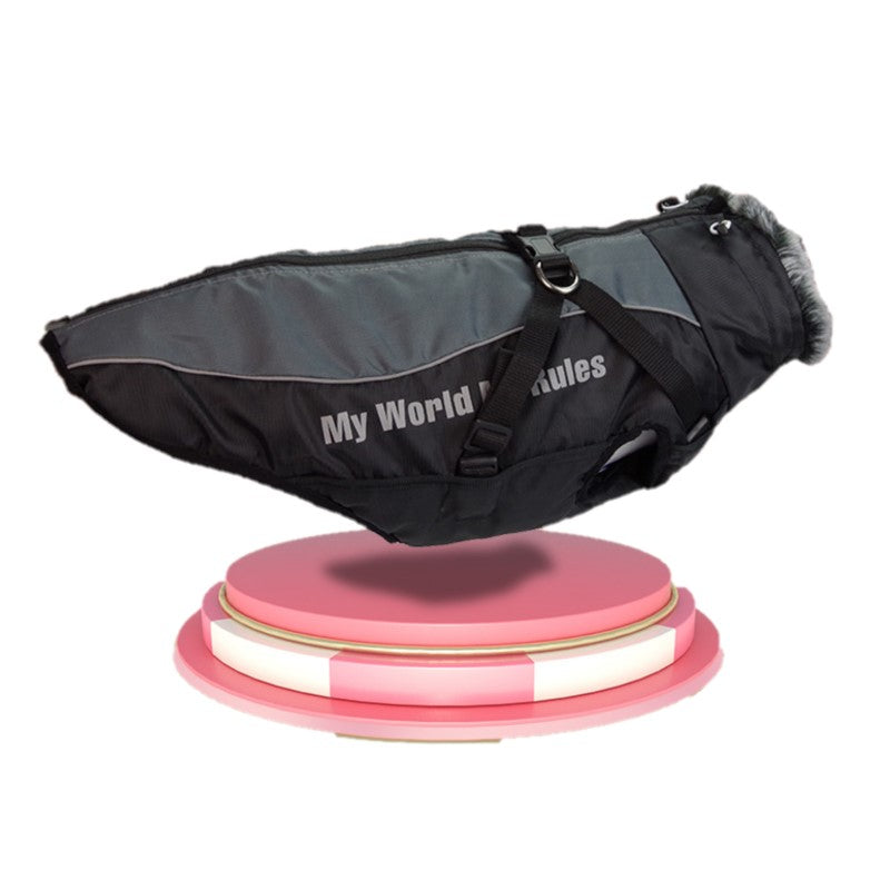 Dog Coat with Warm Fur Collar – Waterproof Design
