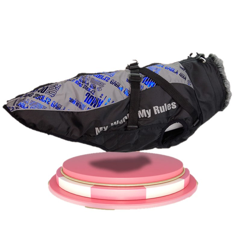 Dog Coat with Warm Fur Collar – Waterproof Design