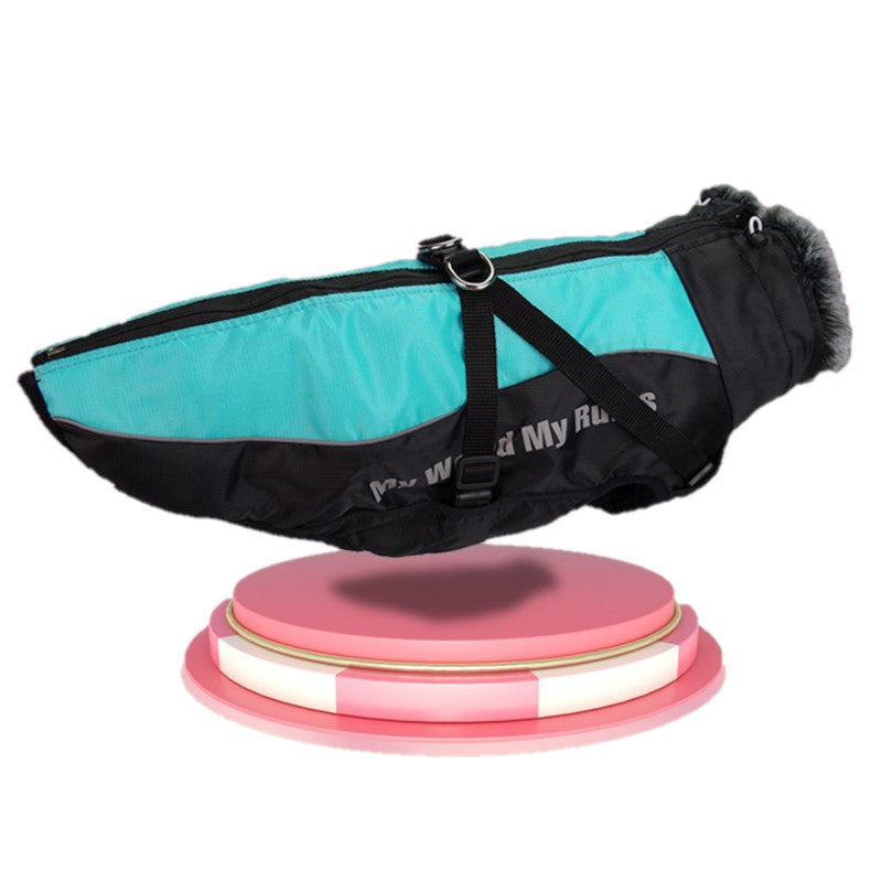Dog Coat with Warm Fur Collar – Waterproof Design