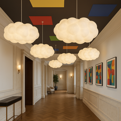 LED Pendant Light in Scandinavian Cloud Design for Dining and Living Areas