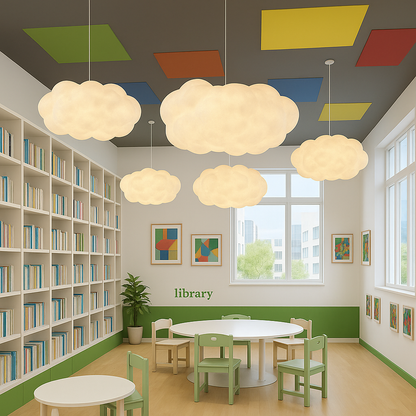 LED Pendant Light in Scandinavian Cloud Design for Dining and Living Areas