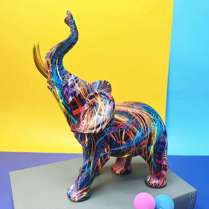 Vibrant Elephant Sculpture – Unique Bold Design