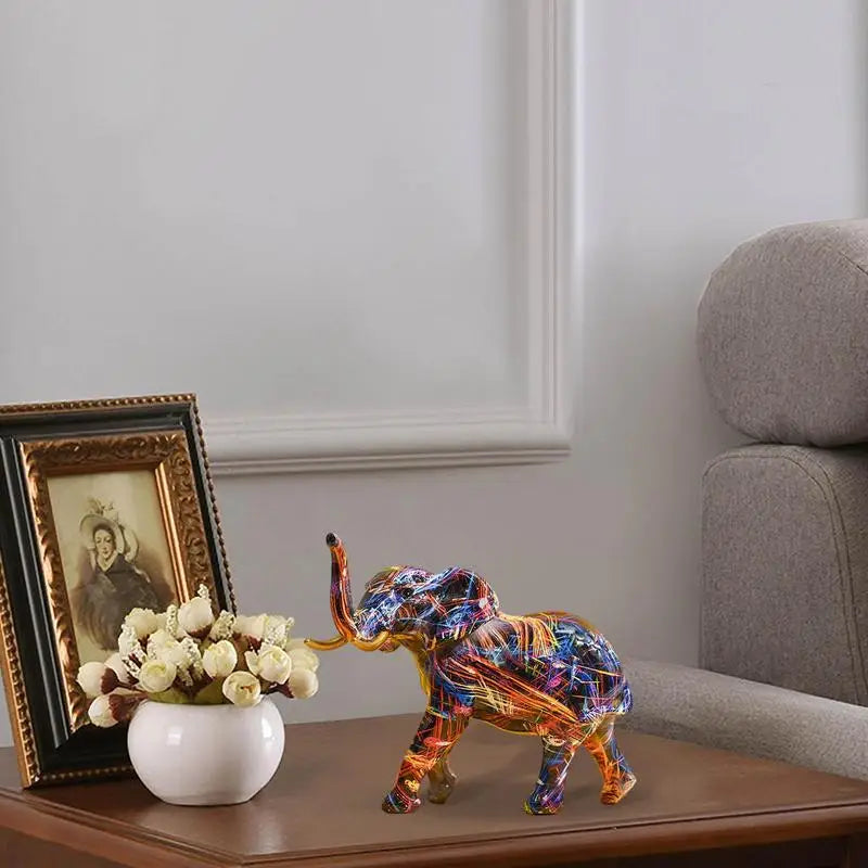 Vibrant Elephant Sculpture with Unique Bold Design