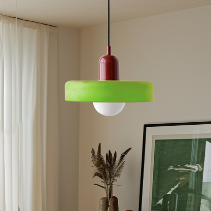 Modern Colorful Glass Pendant Light - Stylish Fixture for Living and Dining Areas
