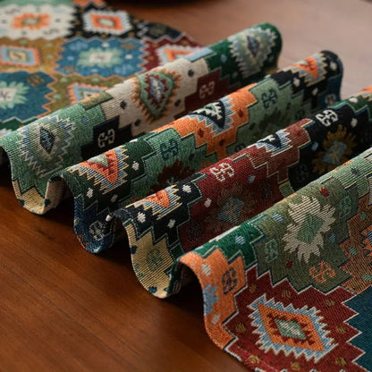 Vibrant Geometric Tassel Table Runner for Stylish Decor