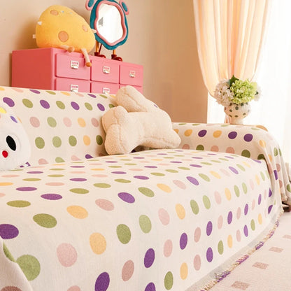 Vibrant Dot Design Sofa Protector for Stylish Living