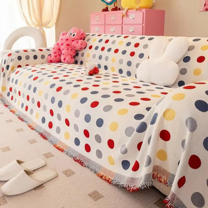 Vibrant Dot Design Sofa Protector for Stylish Living