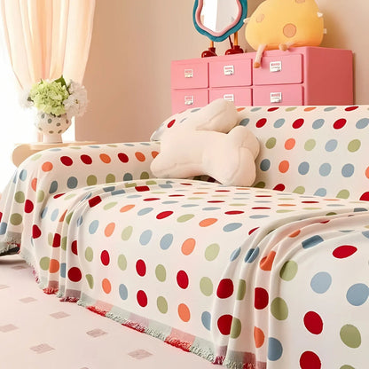 Vibrant Dot Design Sofa Protector for Stylish Living