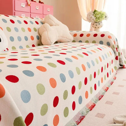 Vibrant Dot Design Sofa Protector for Stylish Living
