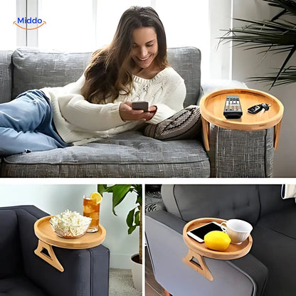 Foldable Table with Armrests for Snacks and Drinks