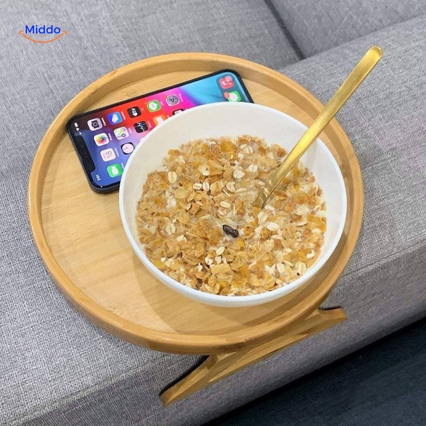 Foldable Table with Armrests for Snacks and Drinks