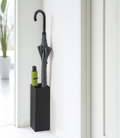 Narrow Steel Umbrella Holder with Drop Collection and Non-Slip Base