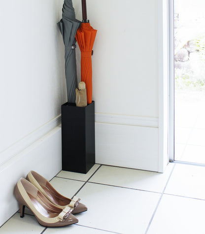 Narrow Steel Umbrella Holder with Drop Collection and Non-Slip Base