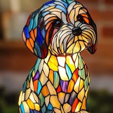 Artistic LED Desk Lamp Featuring Dog Breeds Design and USB Connection