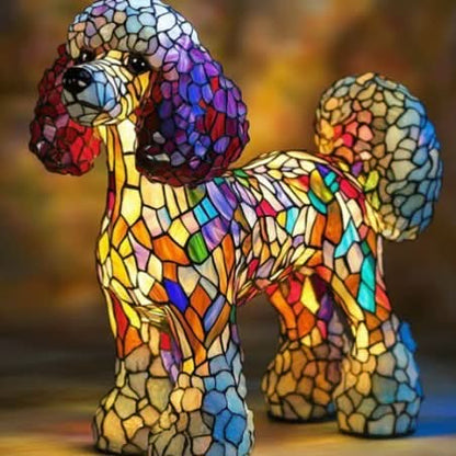 Artistic LED Desk Lamp Featuring Dog Breeds Design and USB Connection