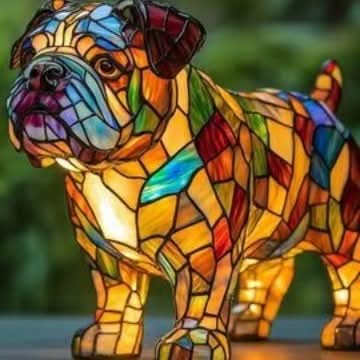 Artistic LED Desk Lamp Featuring Dog Breeds Design and USB Connection
