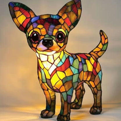 Artistic LED Desk Lamp Featuring Dog Breeds Design and USB Connection