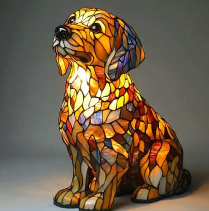 Artistic LED Desk Lamp Featuring Dog Breeds Design and USB Connection