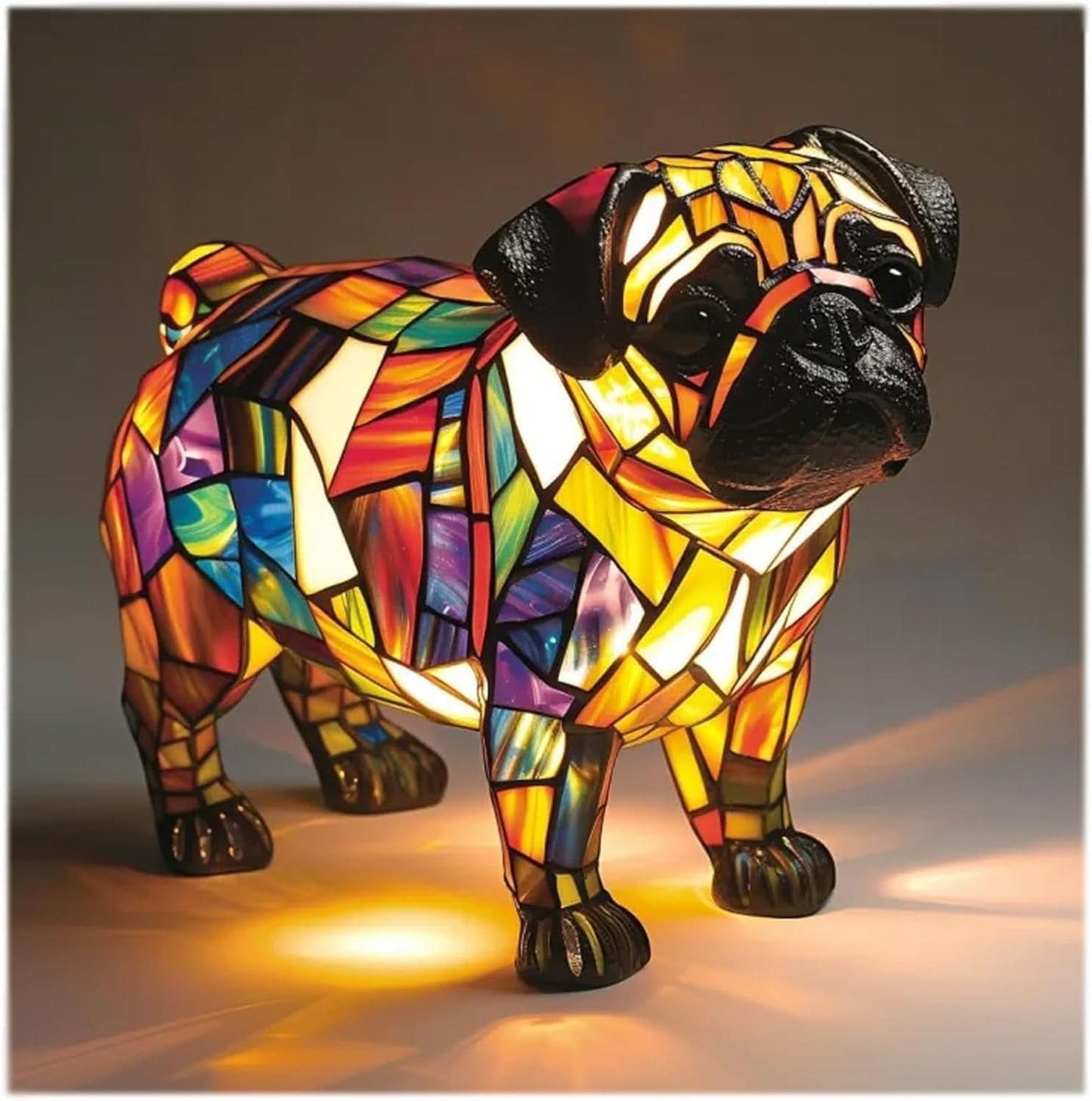 Artistic LED Desk Lamp Featuring Dog Breeds Design and USB Connection